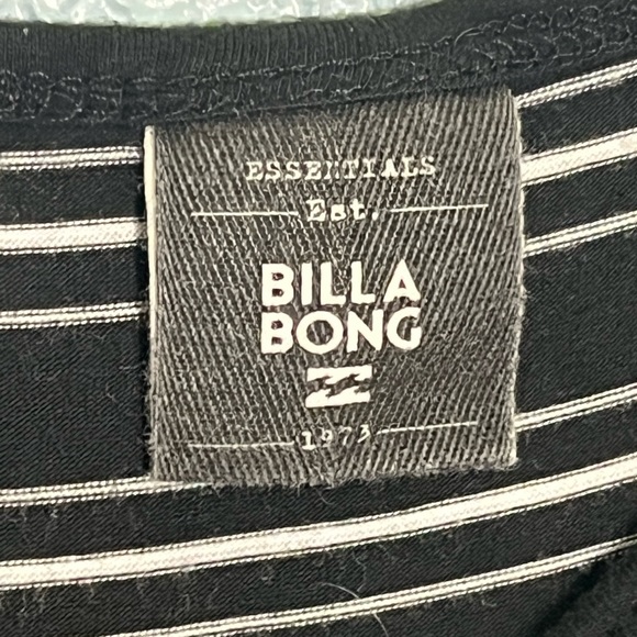 BILLABONG Sexy Black & White Striped Scoop Neck BodyCon Maxi Dress Size 1 - Picture 4 of 9